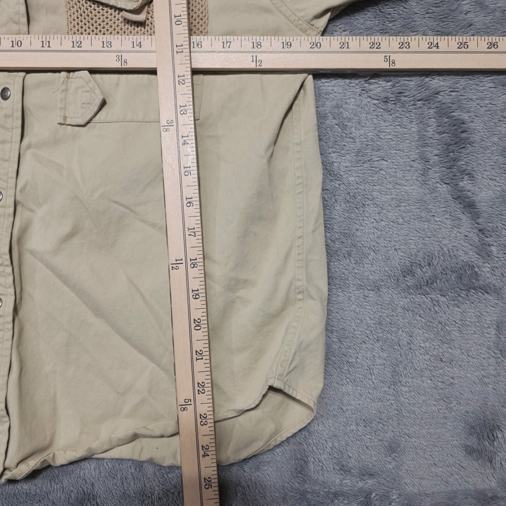 Lauren Ralph Lauren Womens Beige Cotton Twill Roll Tab‎ Sleeve Utility Shirt M - Picture 5 of 7